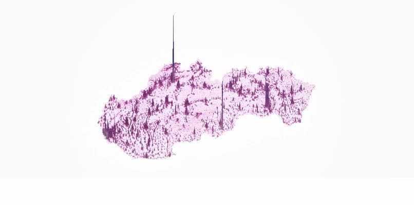 Słowacja mapa gęstości zaludnienia