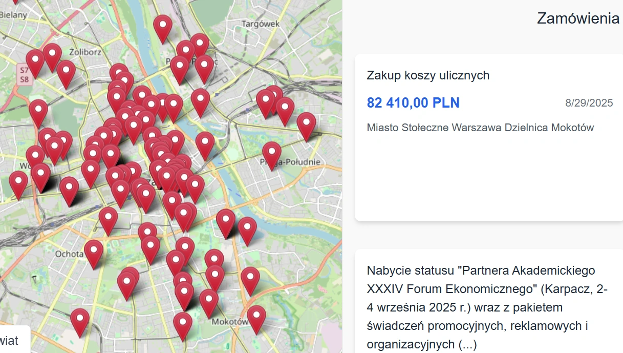 wyniki przetargów publicznych