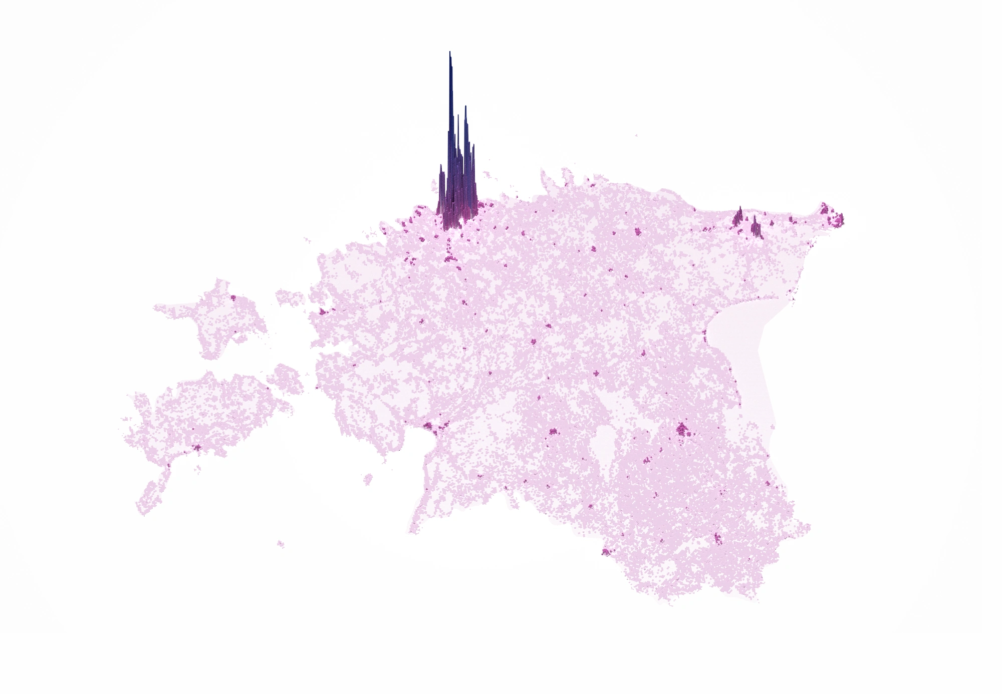 Estonia mapa gęstości zaludnienia
