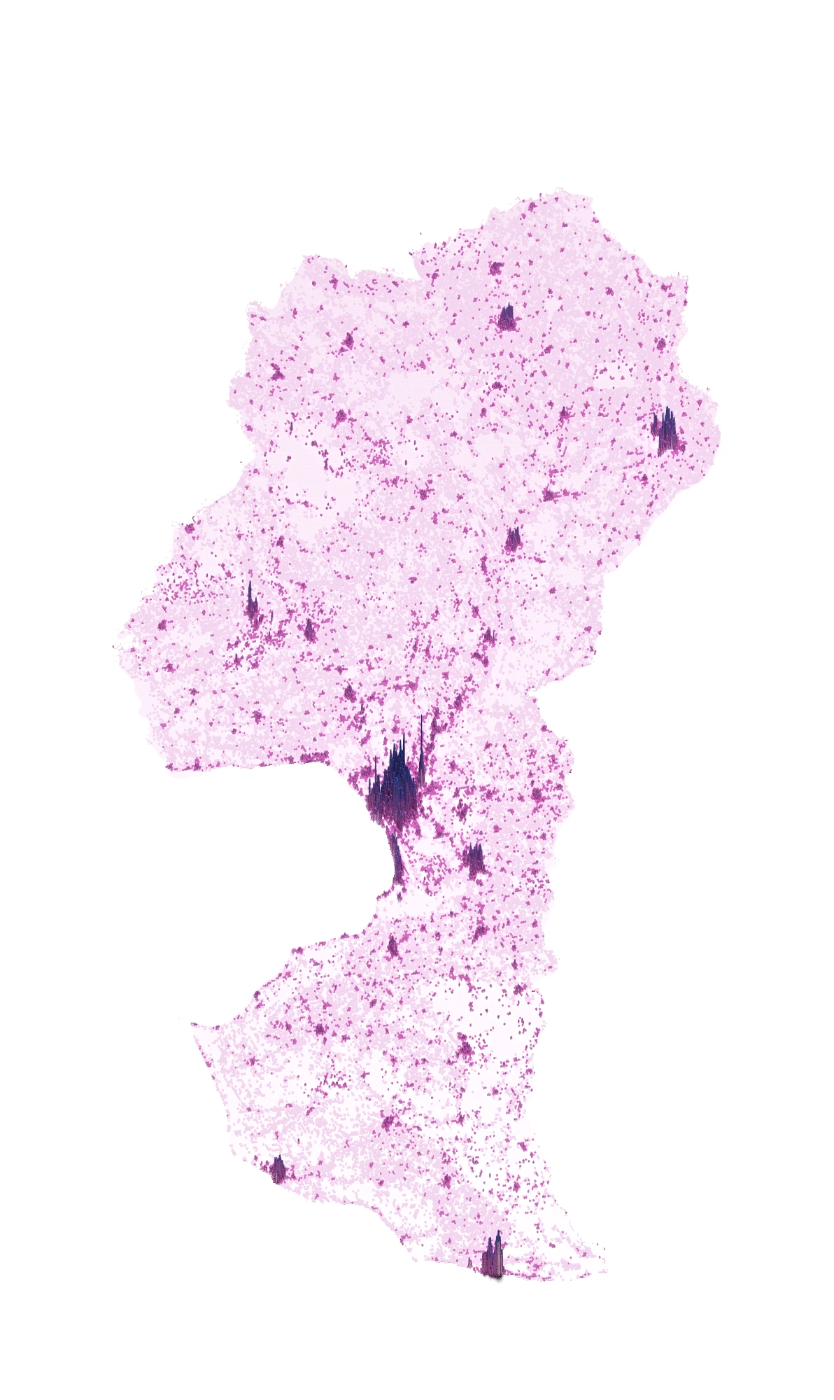 Łotwa mapa gęstości zaludnienia