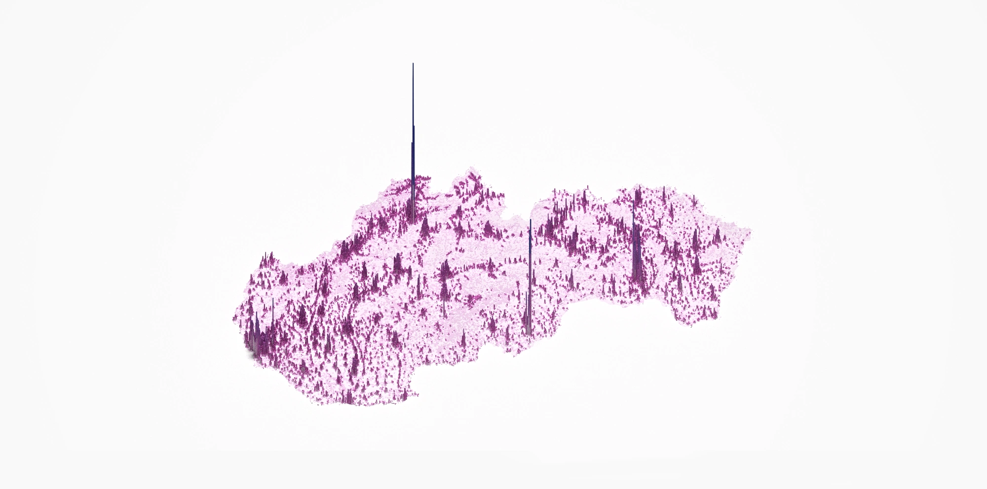 Słowacja mapa gęstości zaludnienia